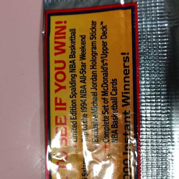 🛑🆕🏀McDonald's NBA Basketball Fantasy Foil Pack Sealed Pack 1992 - Picture 5 of 5